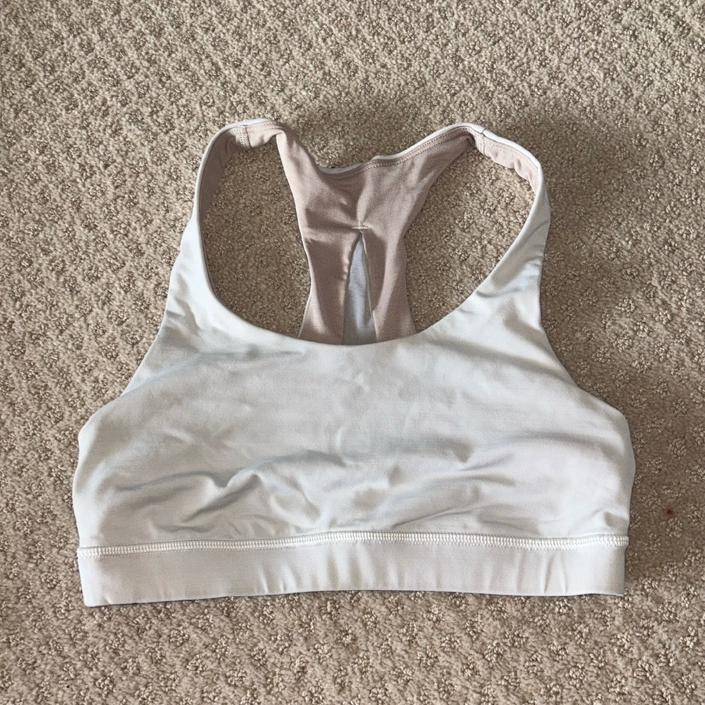 Lululemon White mesh sports bra